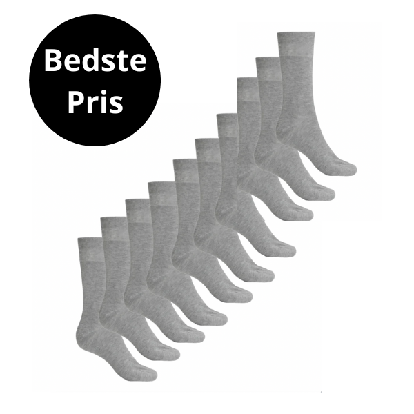 10 par bambussokker - Sort/Grå/Blå/Hvit